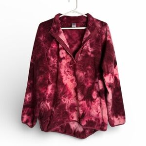 Te Verde Tie Dye Pocketed Fleece Pullover size Large
